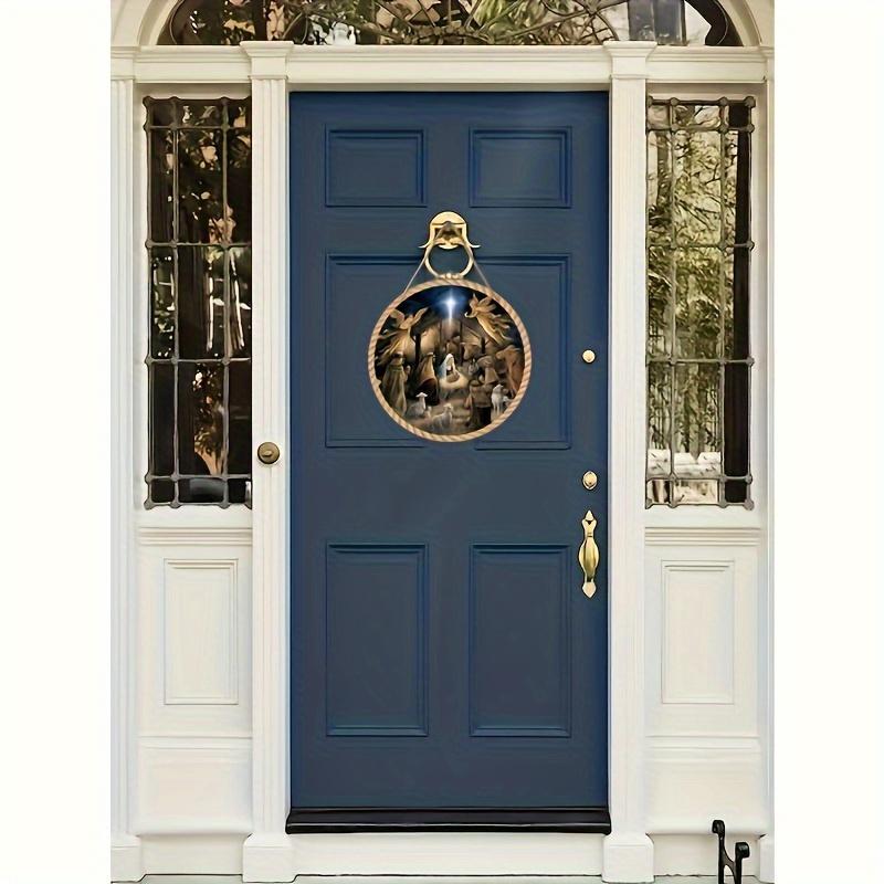 5 шт. классического Рождественского вертепа, деревянная настенная живопись, 8x8 дюймов - религиозный праздничный декор для дома, ресторана и кафе, универсальная подвесная табличка