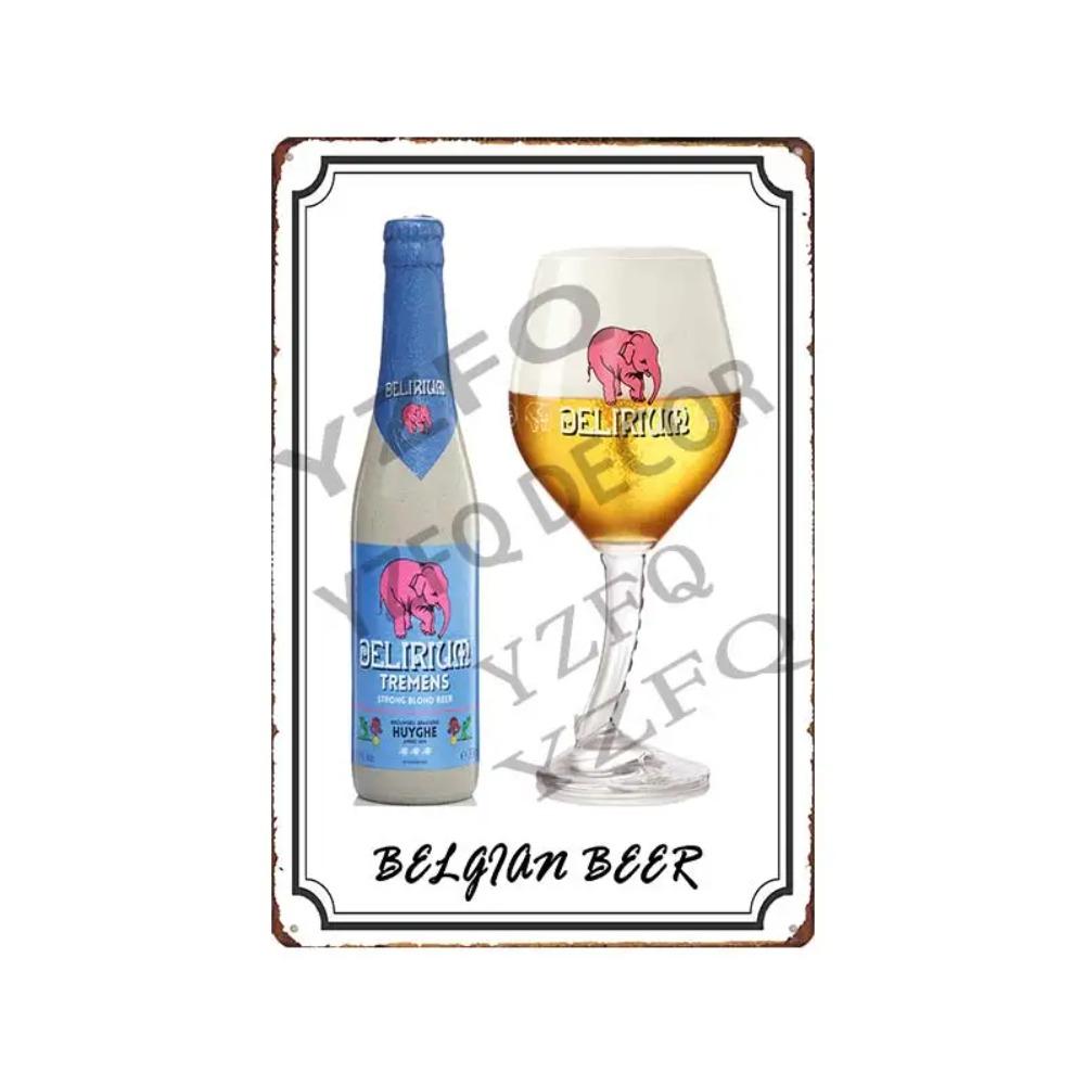 30x20 см Жестяная вывеска с пивом Hoegaarden Orval Chouffe - Винтажная металлическая табличка, Идеально подходит для Декора Стены Бара/Паба/Кухни/Дома/Кофейни, Постер