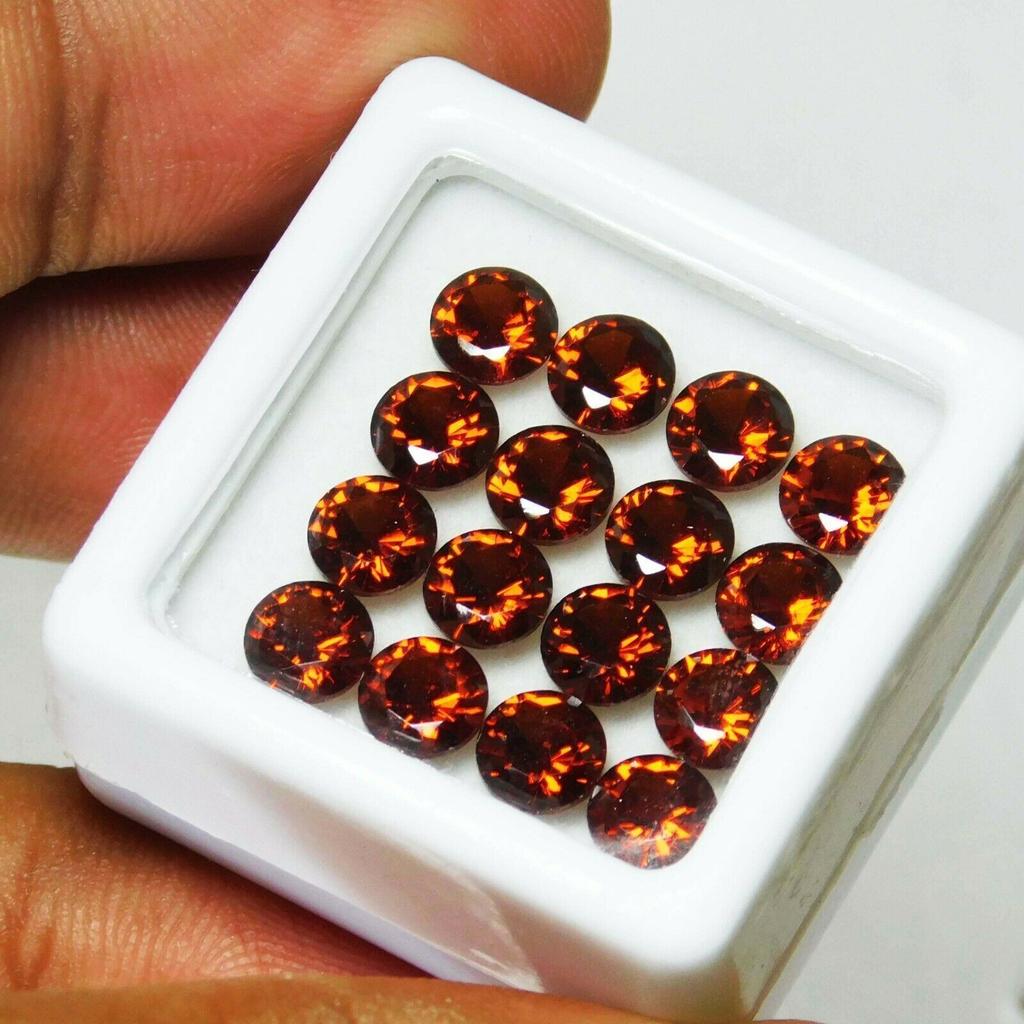 Natural Orange Sapphire Loose Gemstone 20 pcs Round Lot 5x5 mm September Birthday Birthstone