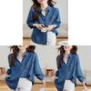 Tencel Denim Blue Shirt For Women Long Sleeve Casual Office Wear With Wrinklefree Technology