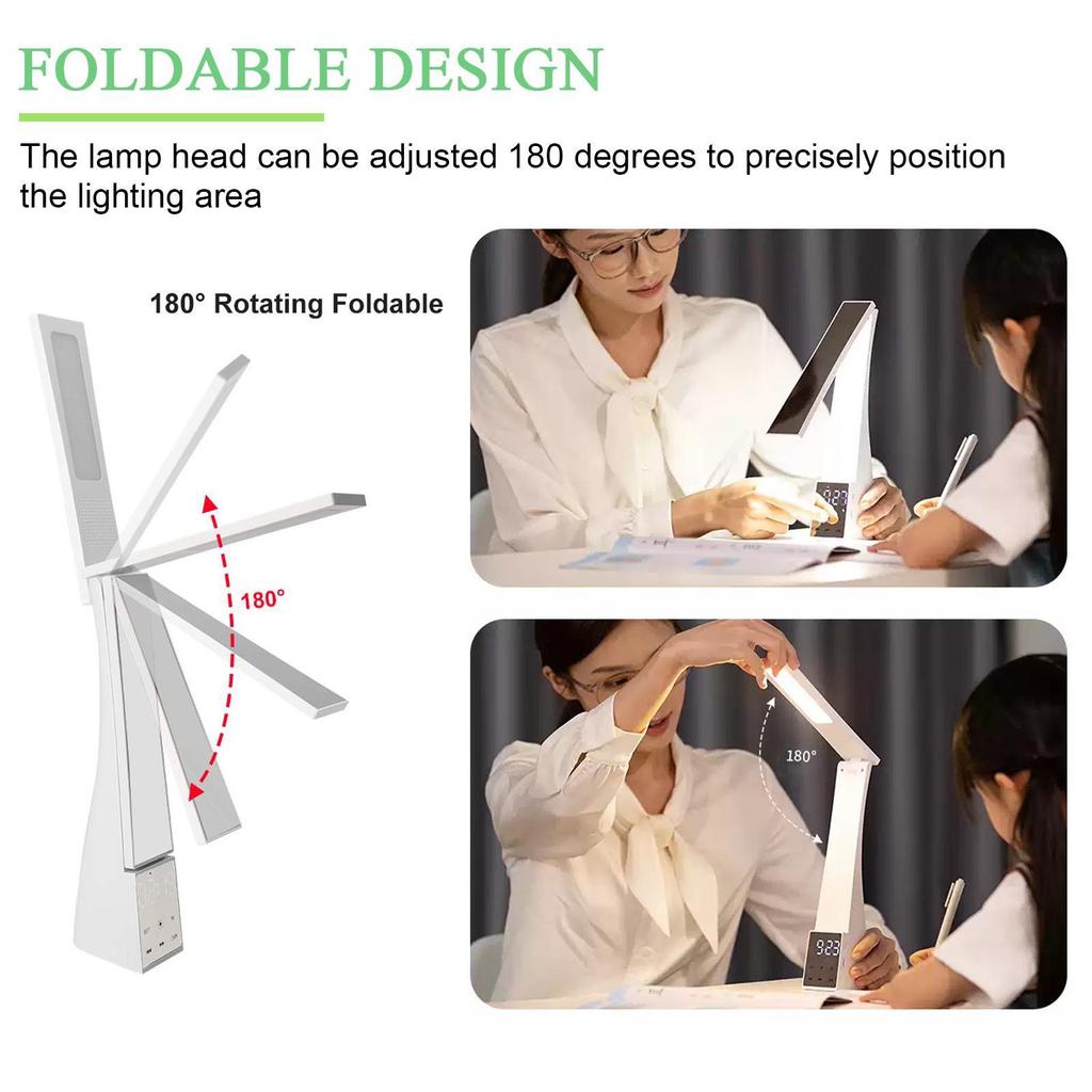 Многофункциональная настольная лампа с Bluetooth-динамиком, будильником, складной настольной лампой, светильником для чтения