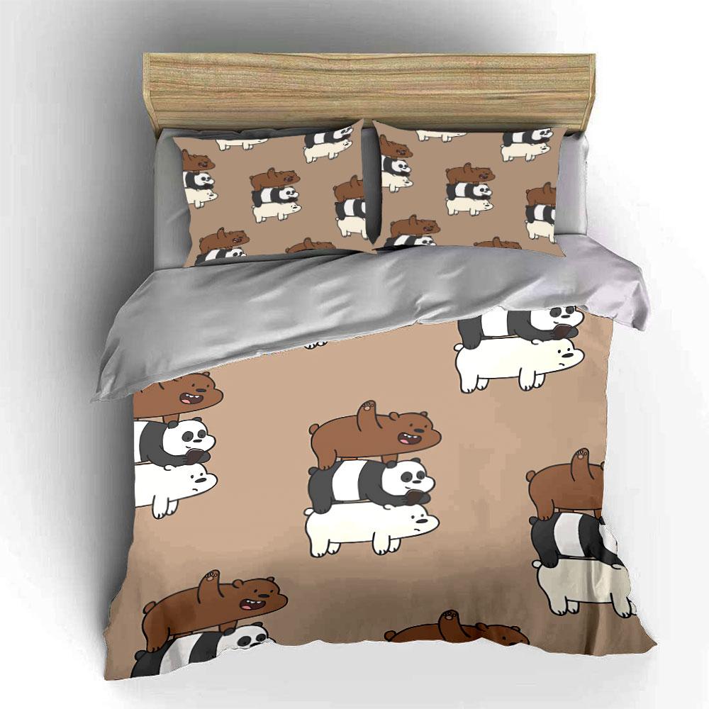 Cute Bear Stack Cartoon Print Bedding Duvet Cover Set Duvet Cover Pillowcases (1*Duvet Cover 2*Pillowcases, without duvet insert)