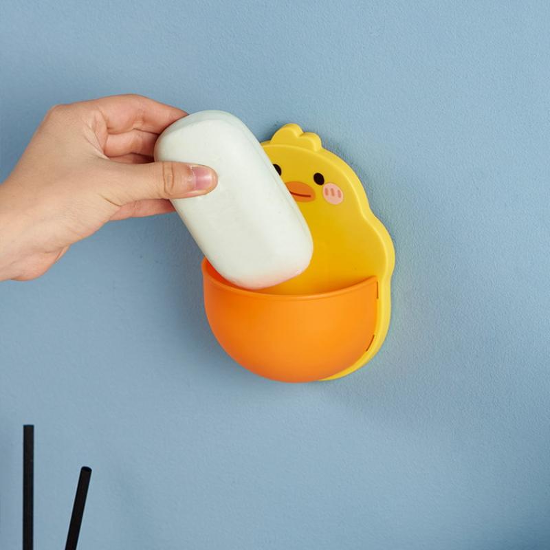 Настенная мыльница, мультяшный самоклеящийся настенный держатель для ручек, хранение для письма маркерами, настольное хранение, милый