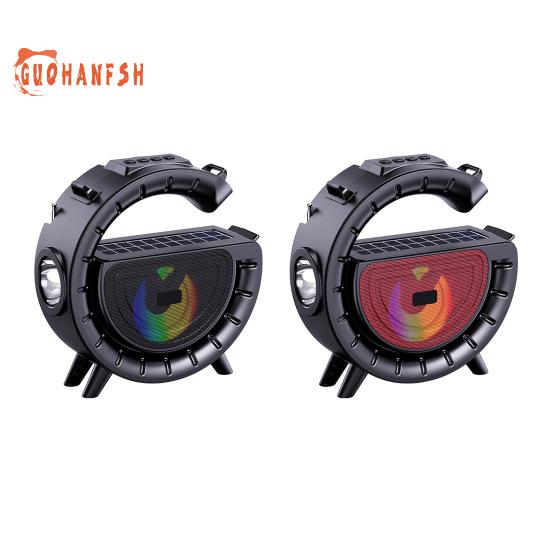 Bluetooth-совместимый динамик с солнечной зарядкой, музыкальным плеером, фонариком и FM-радио — незаменимый помощник для кемпинга на открытом воздухе