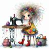 Full Embroidery Eco-cotton Thread 11CT Printed Girl Cross Stitch Kit Art 40x40cm