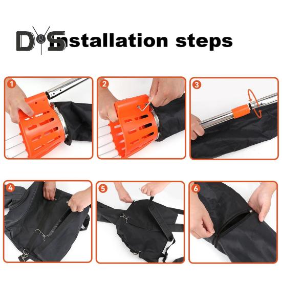 Съемник для фруктов, регулируемая длина до 13 футов, съемник для фруктов с корзиной, простая сборка, съемник для фруктов с сумкой для сбора урожая яблок, манго, апельсинов