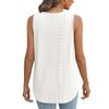 GMXIA Spring Summer V-neck Vest Sleeveless Hole Jacquard Top Casual Vest Women