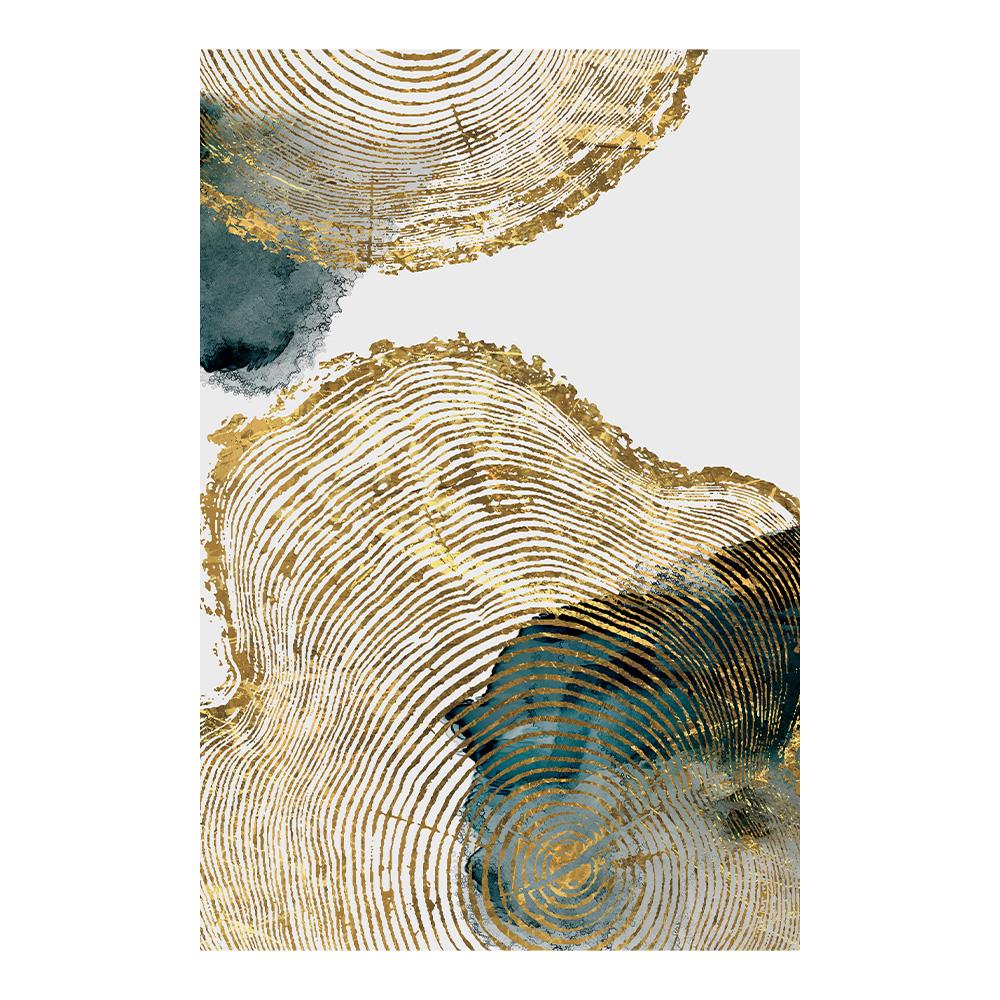 Modern Abstract Gold Green Leaf Trail Annual Ring Poster Canvas Painting Wall Art Prints Picture Living Room Bedroom Home Decor