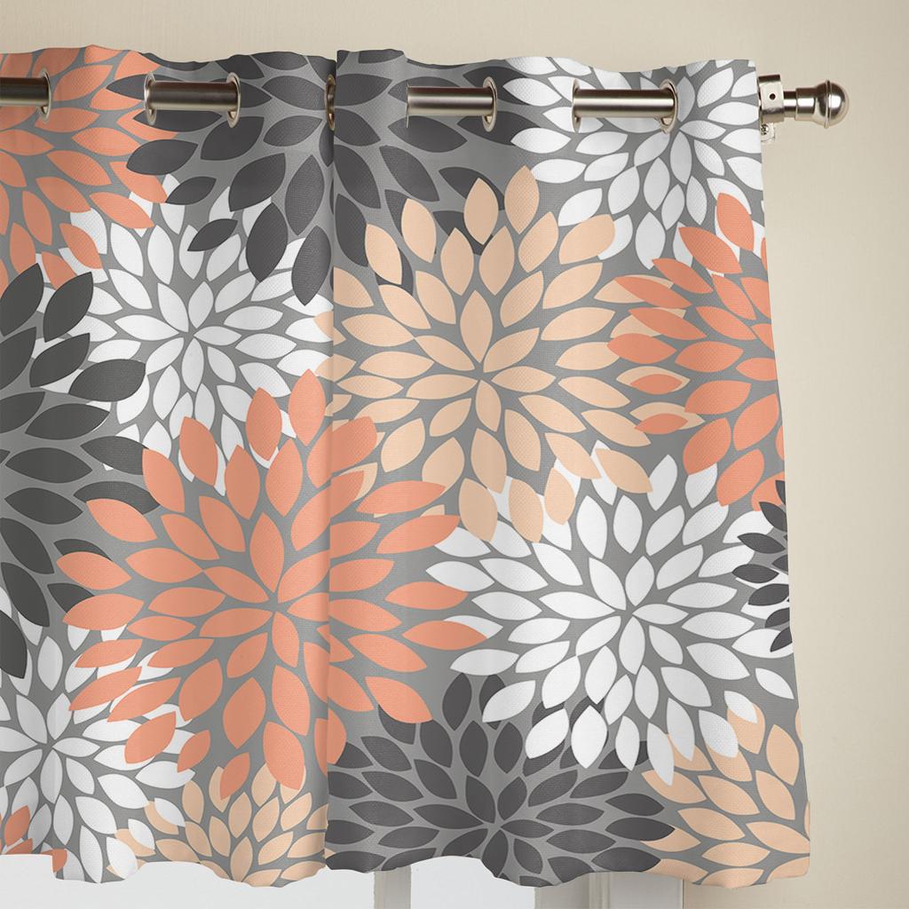 Георгины Винтажные Цветные Цветы Шторы для Гостиной Кухни Оконная Занавеска Роскошные Шторы для Спальни Детской