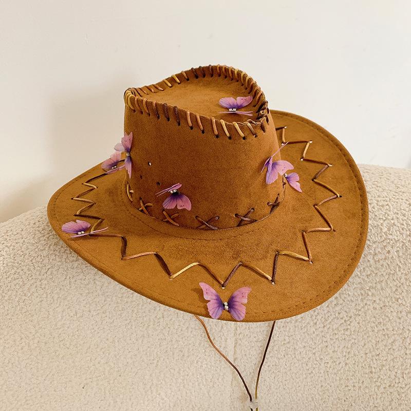 Американский отдых на море ретро вестерн ковбойская шляпа женская летняя шляпа Spice Girl с защитой от ветра и солнца, широкополая альпинистская шляпа