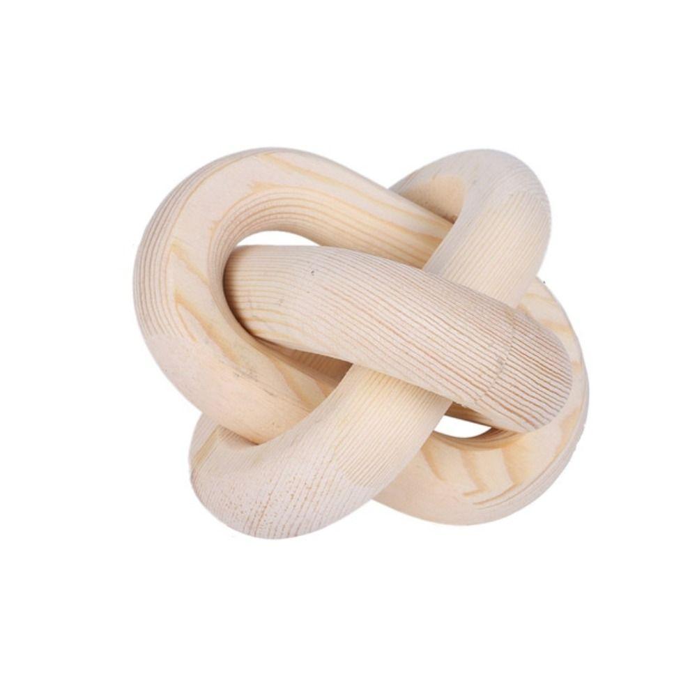 Rustic Design 3-Link Chain Art Craft Wooden Buckle Table Ornament Wooden Chain Ball Wood Knot