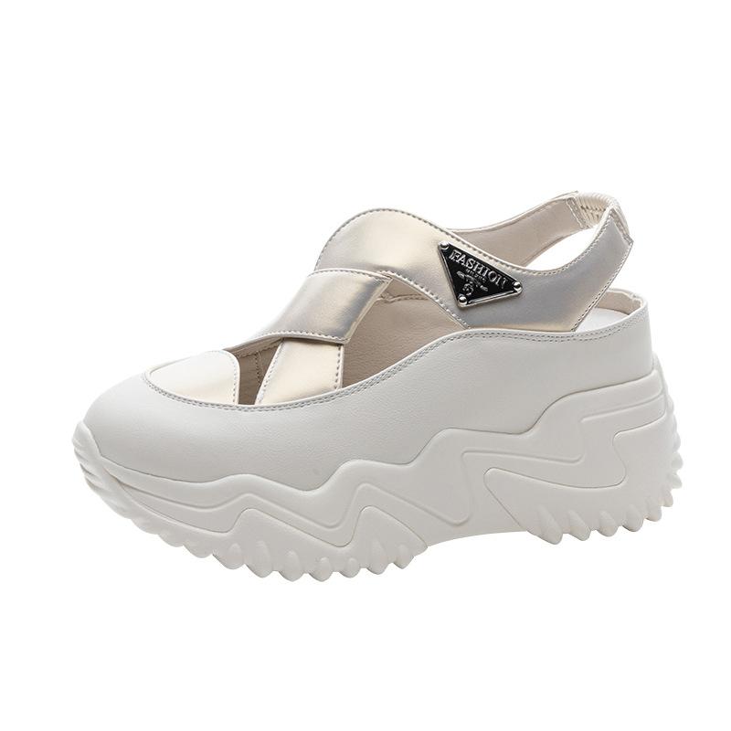 Daddy Shoes женские летние 2025 новые сандалии Baotou Hollow женские универсальные на толстой подошве модные повседневные дышащие женские туфли Tide