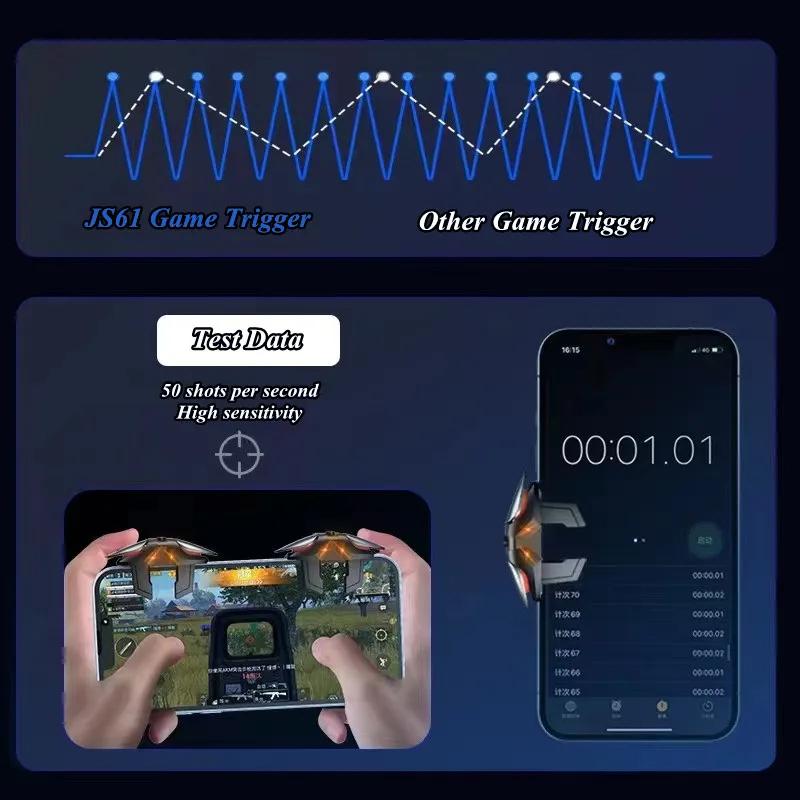 Для JS61 6-пальцевый игровой триггер для мобильного телефона PUBG, игровой контроллер, геймпад, джойстик, прицельная съемка, кнопка L1R1 для IOS Android
