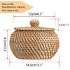 Hipiwe Круглые плетеные корзины-коробки из ротанга с крышкой, ручной работы, плетеные корзины для хранения, контейнер, декоративная корзина-коробка, многоцелевая, для пикника, для еды, для хлеба, маленькая
