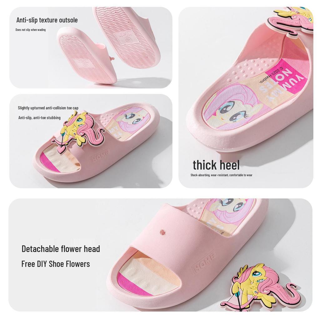 Нескользящие летние тапочки My Little Pony для девочек - Мультяшные шлепанцы для дома