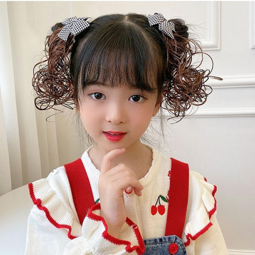 2 шт. милый детский парик шпилька детский головной убор красный бант заколка детский бант парик новогодний праздничный