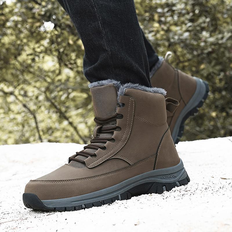 Men Snow Shoes Casual Winter Plush Warm Boots Platform Sneakers Male High Tops Cotton Shoes