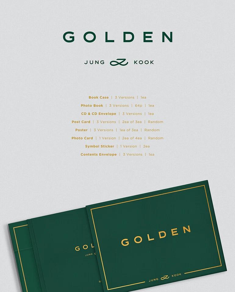 BTS JUNGKOOK [GOLDEN] Альбом CD+Фотоальбом+4 Карточки+Постер+2 Наклейки+Конверт+ПОДАРОК