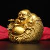 Chinese Style Maitreya Buddha Ornament Pure Copper with A Big Belly and Smiling Buddha Statue Home and Office Decorations