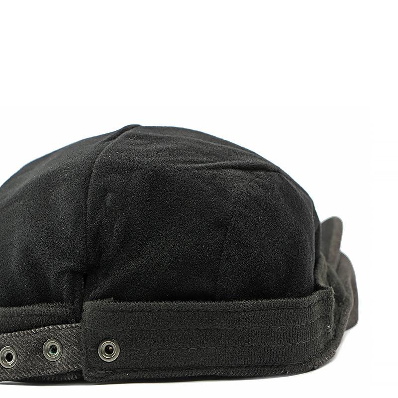 Шерстяная шапка мужская осенне-зимняя теплая однотонная кепка с козырьком британская мужская шляпа-форвард