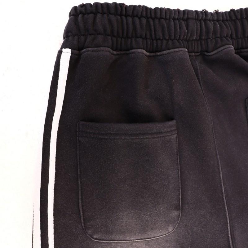 Mens Loose Fit Drawstring Cotton Cargo Pants Streetwear Hip Hop Style Straight Leg Trousers