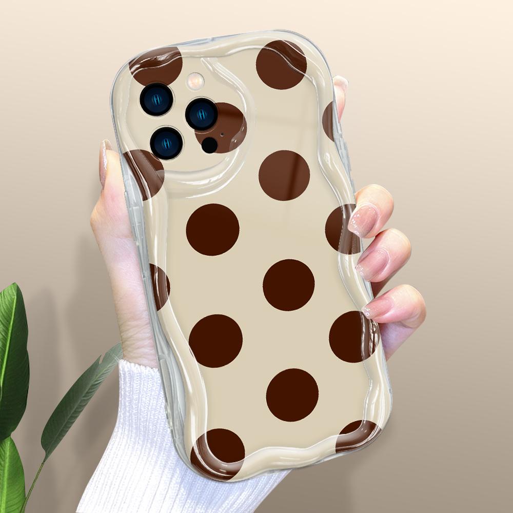 Мультяшный узор, кремовая текстура, мягкий силиконовый чехол с волнистыми краями, чехол для телефона IPhone Samsung Huawei Honor Xiaomi Redmi OPPO Realme Vivo Infinix