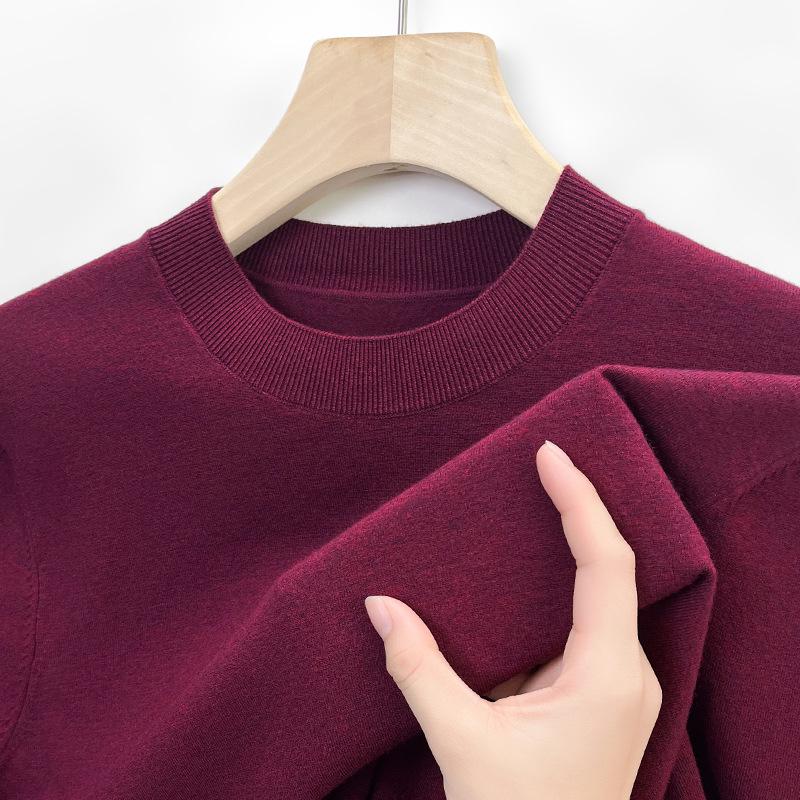 Men's Slim Fit Short-Sleeve Knitwear Versatile Half-High Neck Base Layer for Business Casual