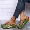 Ethnic Style Plum Blossom Totem Thick Sole Cool Slippers for Women Summer New Style Matsuke Heel Baotou Slippers for Women Non Slip Slippers