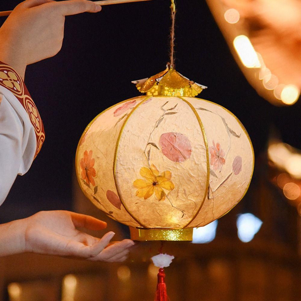 Handheld Mid-Autumn Festival Retro Lantern Glowing Kindergarten Lantern Material Kit Moon Festival