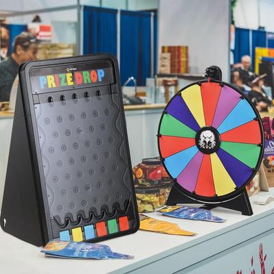 20 Призовое колесо и 30x19 Складная стойка для доски сбрасывания Дисковое вращающееся колесо Игра на удачу для паб-вечеринок, выставок и карнавала Ев