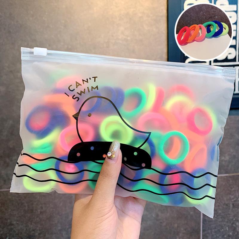 100 шт. эластичная детская веревка для волос ярких цветов, круг для волос, детские аксессуары для волос