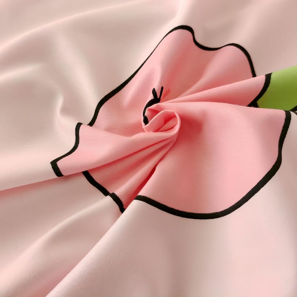 Матрас с розовым персиковым узором, трехпредметный комплект постельного белья с цифровой печатью для взрослых и детей