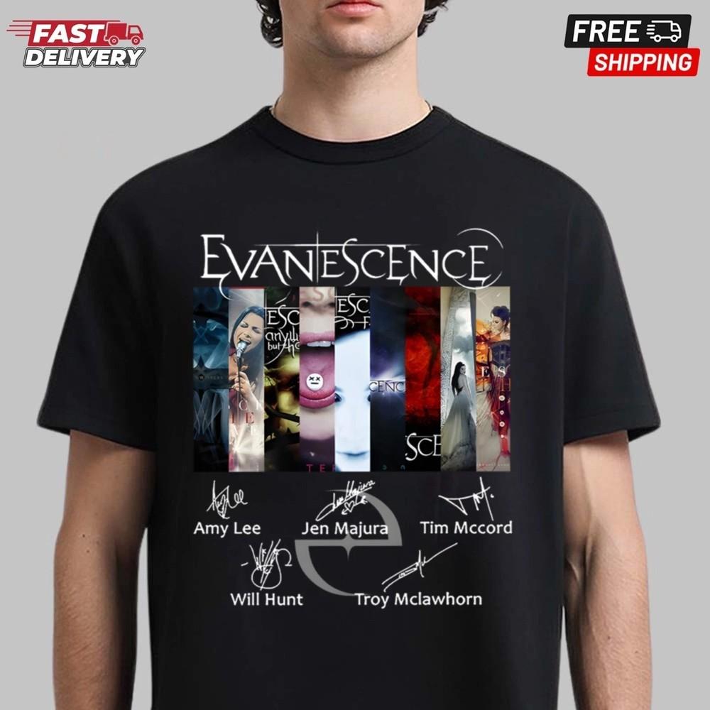 Evanescence Rock Band T-Shirt, Signature Album Band Shirt, Gift for Fans Unisex T-Shirt