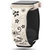 Floral Engraved Strap For Apple Watch Ultra 2 Band 49mm 41mm 40mm 44mm 45mm 46mm Silicone bracelet iWatch Series 10 SE 9 8 7 6 3