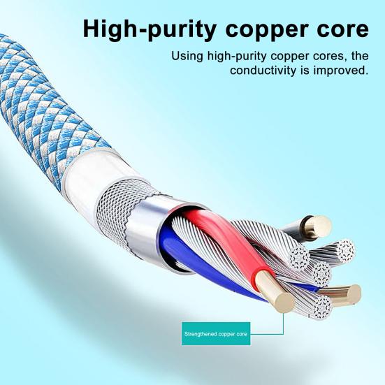 Кабель USB C с двойным угловым разъемом 180 градусов 3A Быстрая зарядка и синхронизация данных