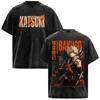 Anime My Hero Academia Katsuki Bakugo Vintage Washed T-shirts Men Women Clothing Fashion Casual Oversized Short Sleeve T Shirts