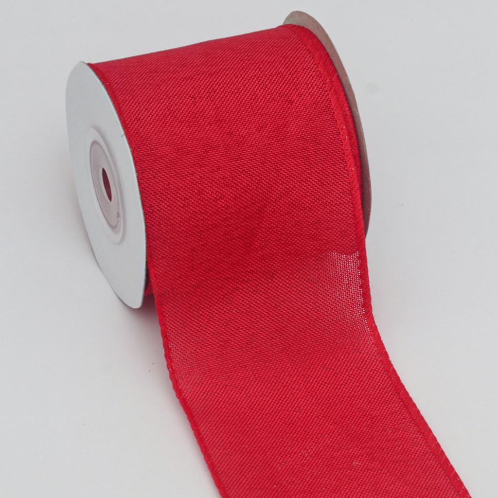 Decorative Romantic and Cozy Solid Color Christmas Day Decoration Ribbon Plaid Ribbon Imitation Hemp Ribbon Wire Edge Imitation Hemp Woven Ribbon