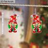 2D Flat Christmas Earrings Gnome Earrings for Women Cute Cartoon Dwarf Acrylic Drop Dangle Earrings Holiday Party Costume Jewelry
