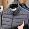 Men's Sherpa Fleece Patchwork Cotton Jacket with Stand Collar for Fall/Winter Casual Wear