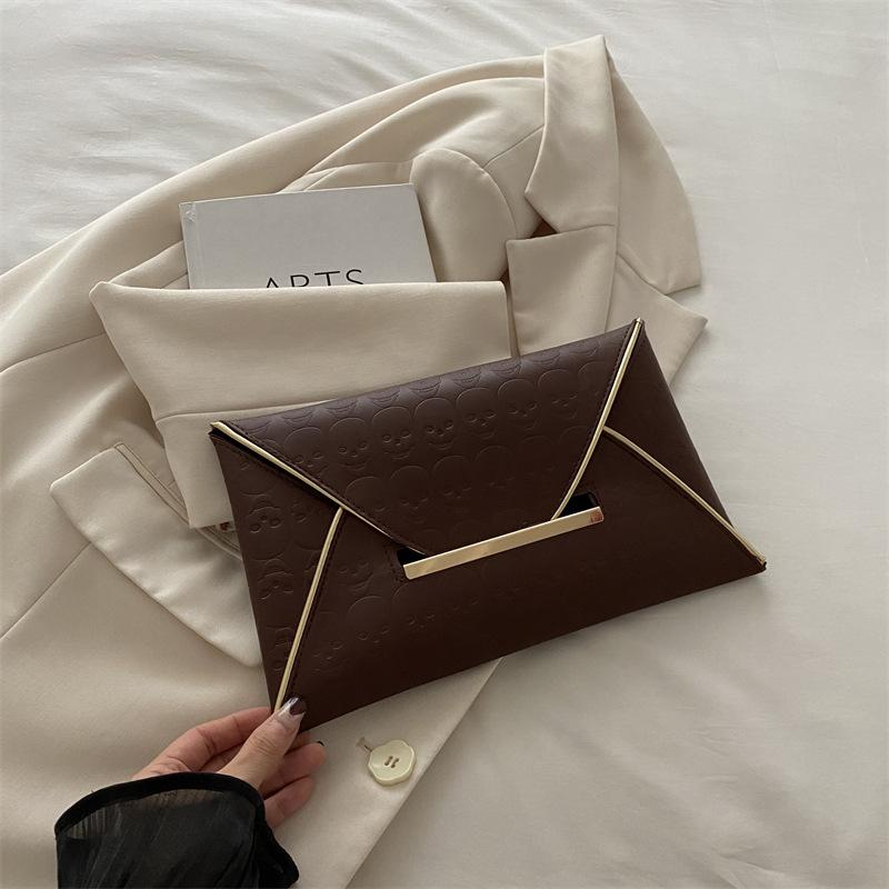 Сумка-конверт из лакированной кожи, женская, глянцевая, деловая, ультратонкая, простая, подмышечная сумка