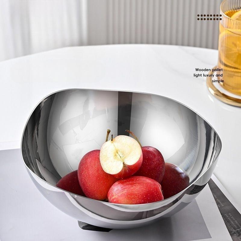 Stainless Steel Cooking Bowl, Large Irregular-shaped Bowl, Creative Light Luxury Irregular Salad Bowl, Restaurant