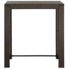 5 Piece Garden Bar Set with Armrests Poly Rattan Brown