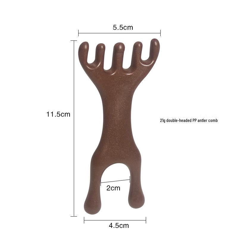 Расческа из оленьих рогов с шестью когтями двойного назначения для массажа и меридиональной терапии