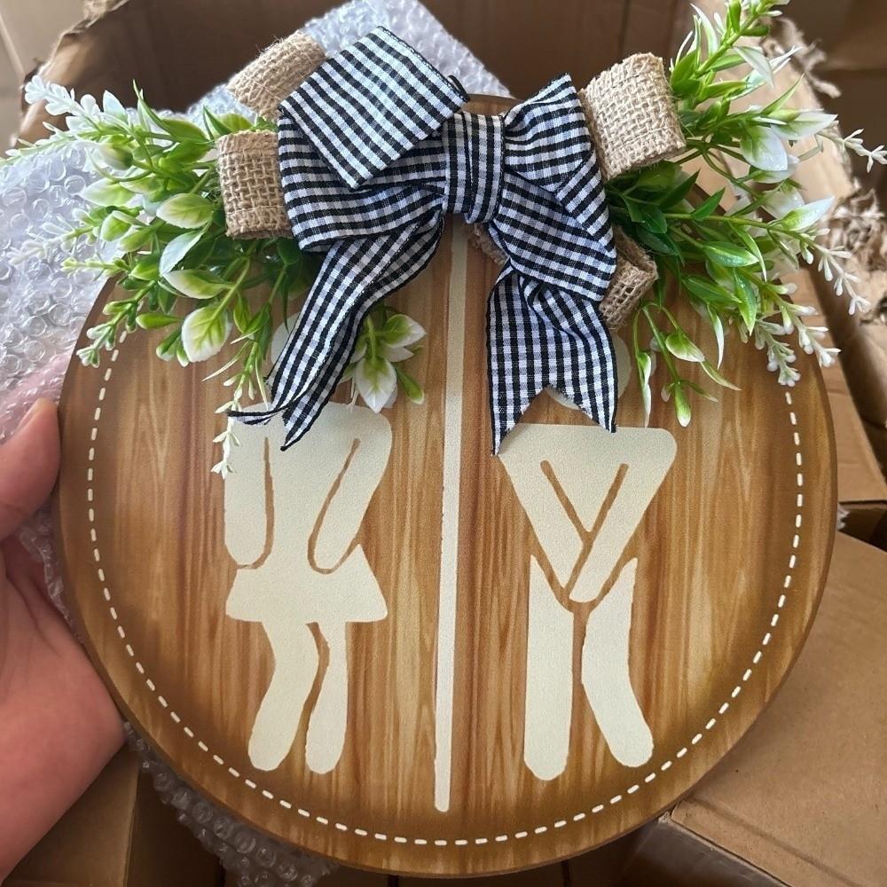 Wooden Bathroom Sign Plate Ornament Toilet Decorative Plate  Group Living Area