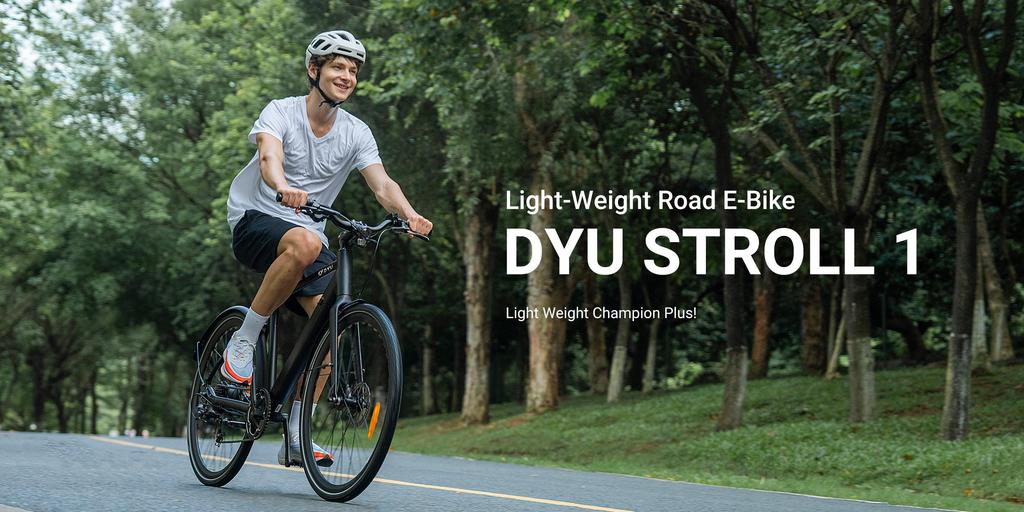 DYU Stroll 1 36V 250W City Electric Bike - 67km Pedal Assist, Ultralight 18.5kg, Hydraulic Disc Brakes, Stylish City Commuter Design