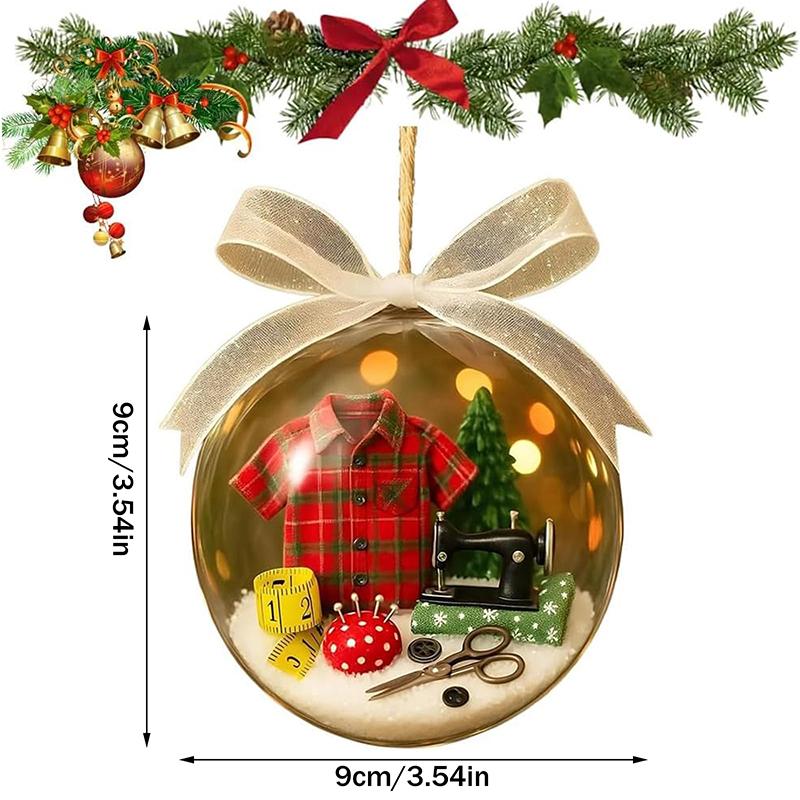 Праздничный швейный шар со снегом, Винтажная швейная машинка, украшение на рождественскую елку, Теплое зимнее украшение для дома
