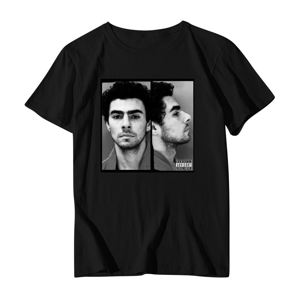 Унисекс Повседневный свободный принтованный свитер с круглым вырезом и коротким рукавом