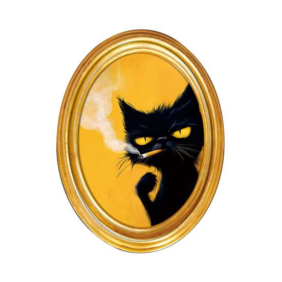 1/3/6 шт. Магнит на холодильник «Кошка с авокадо на тосте» в овальной деревянной рамке, Магнит «Котёнок» для холодильника, Декор для дома, кухни, офиса, Подарок любителю животных