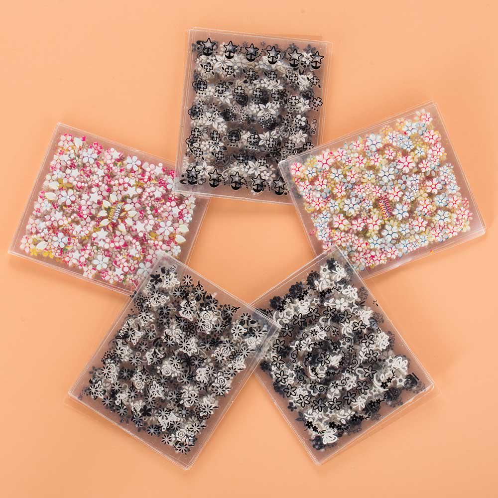 10 листов Mix Color 3D Цветочный дизайн Красивые наклейки для ногтей