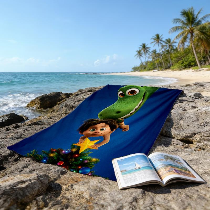 1pc The Good Dinosaur1 Beach Towel, Beach and Seaside Swimming Pool Equipment, Fashion Pattern, Rectangular, Travel Essentials